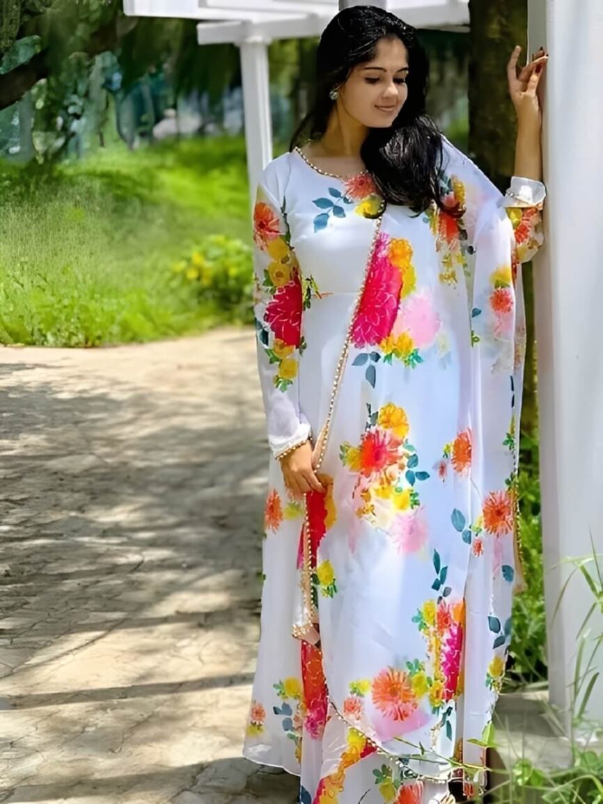 georgette kurta dupatta set