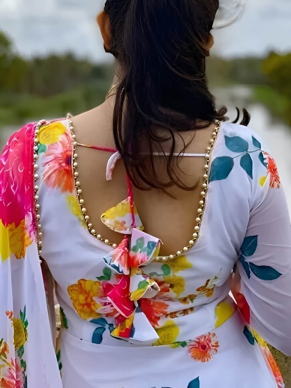 georgette anarkali kurta dupatta set